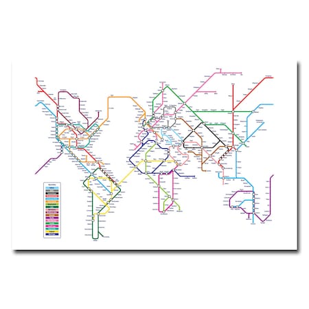 Michael Tompsett 'World Map - Subway' Canvas Art,16x24